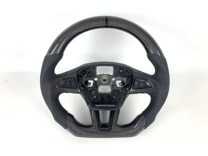 Carbon Fiber Steering Wheel W/ Black Stripe For Ford Focus RS ST MK3 2015-2018