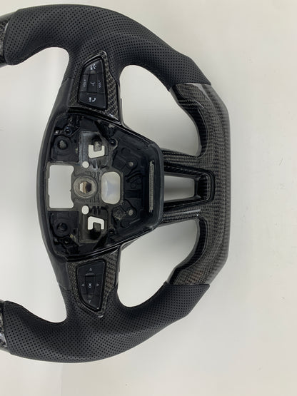 Carbon Fiber Steering Wheel W/ Black Stripe For Ford Focus RS ST MK3 2015-2018