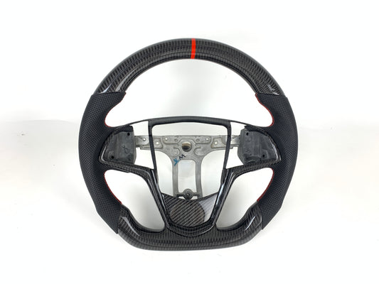 Carbon Fiber Steering Wheel W/ Red Stripe For Cadillac ATS 2013-2019