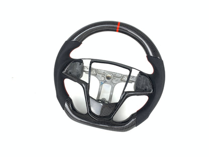 Carbon Fiber Steering Wheel W/ Red Stripe For Cadillac ATS 2013-2019
