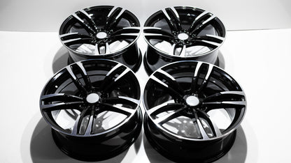 19" Gloss Black Machined M Sport Style Wheels For BMW (5x120) Staggered Set 19x8.5/9.5