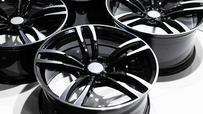 19" Gloss Black Machined M Sport Style Wheels For BMW (5x120) Staggered Set 19x8.5/9.5