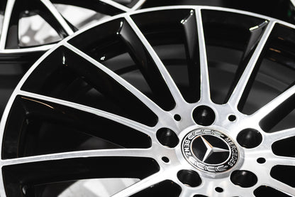 20" Gloss Black Machined Multispoke Wheels For Mercedes (5x112) Staggered Set 20x8.5/9.5