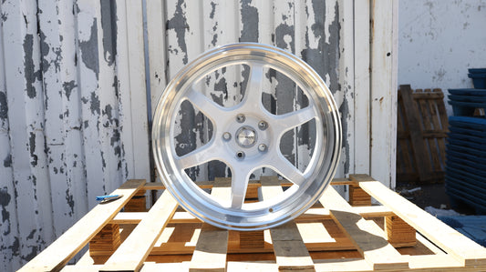 19" White Machined Lip RG-D2 Advan Style Wheels Set of 4 19x8.5 +35 5x114.3