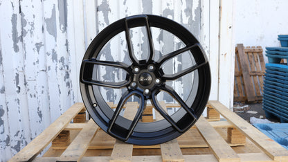 20" Matte Black SRT Dodge Style Wheels Staggered Set 20x9.5 +18 / 20x11.0 +22 5x115