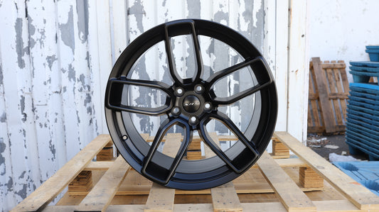 20" Matte Black SRT Dodge Style Wheels Staggered Set 20x9.5 +18 / 20x11.0 +22 5x115