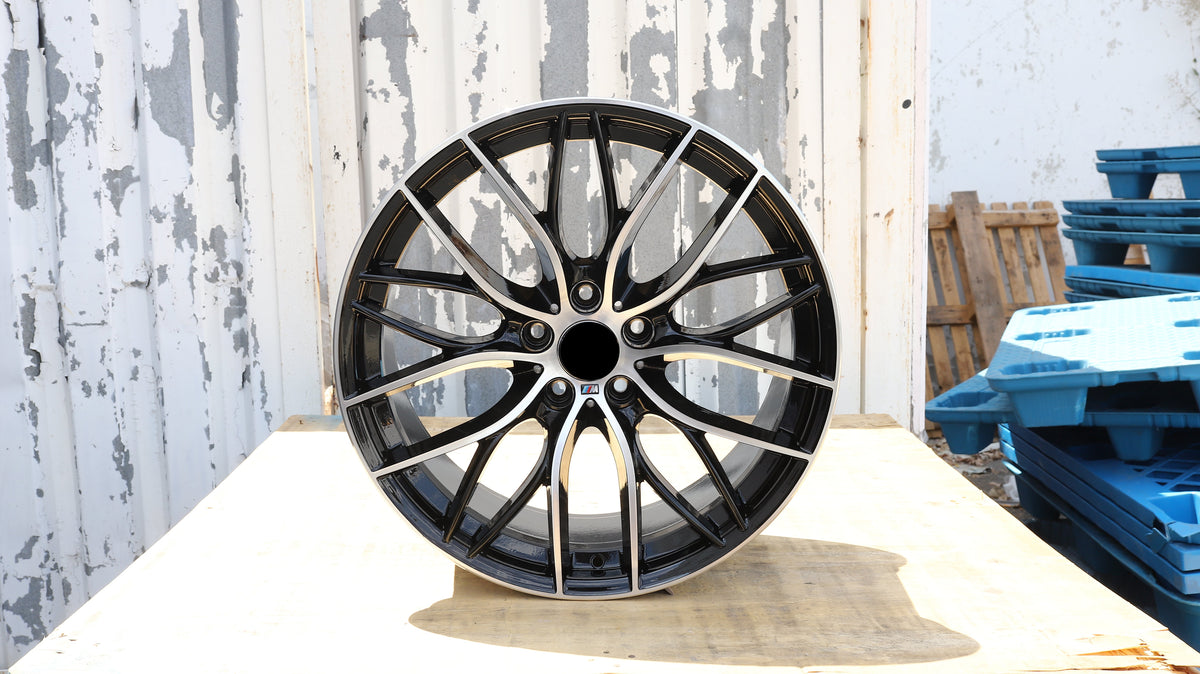20" Black Machined Face BMW 405M Style Wheels Staggered Set 20x8.5 +38 / 20x9.5 +42 5x120