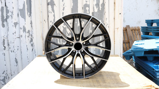 20" Black Machined Face BMW 405M Style Wheels Staggered Set 20x8.5 +38 / 20x9.5 +42 5x120