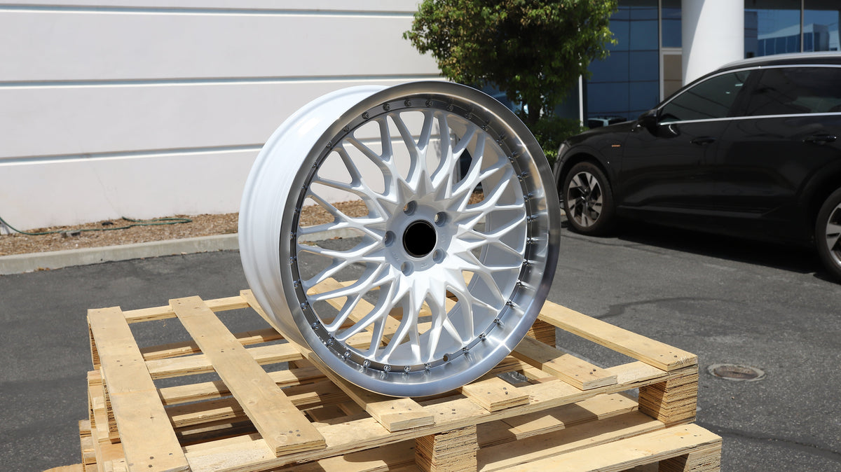 20" White Machined Lip Work VSXV Style Wheels Set of 4 20x8.5 +35 5x114.3
