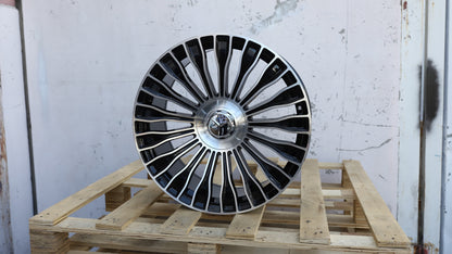 20" Black Machine Face Maybach AMG Style Wheels For Mercedes-Benz Staggered Set 20x8.5 +35 / 20x9.5 +40 5x112