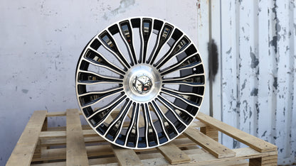 20" Black Machine Face Maybach AMG Style Wheels For Mercedes-Benz Staggered Set 20x8.5 +35 / 20x9.5 +40 5x112