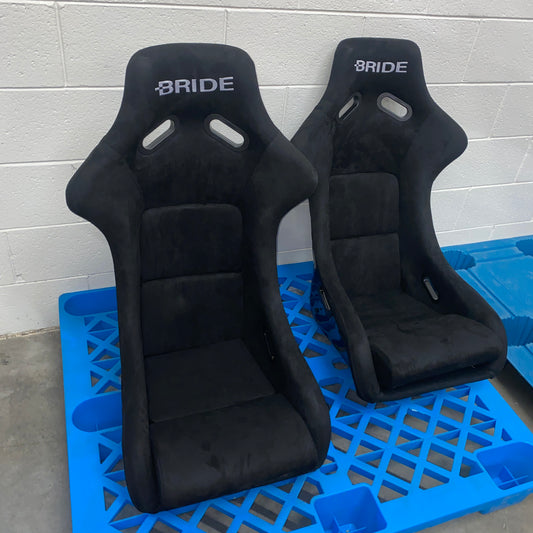 Bride Zeta III Carbon Fiber Style Black Suede Alcantara Fixed Back Seat
