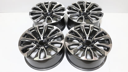 22" Hyper Black Chevy Style Wheels Set of 4 22x9.0 +28 6x139.7