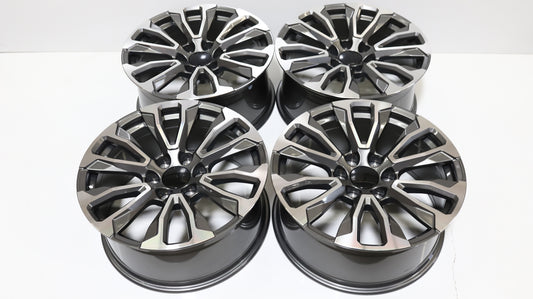 22" Hyper Black Chevy Style Wheels Set of 4 22x9.0 +28 6x139.7