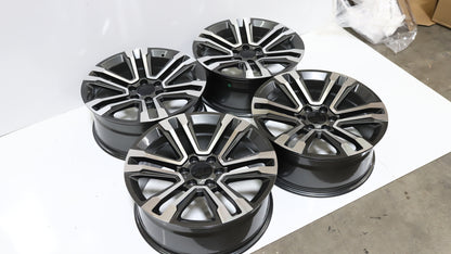22" Matte Black Chevy Style Wheels Set of 4 22x9.0 +24 6x139.7