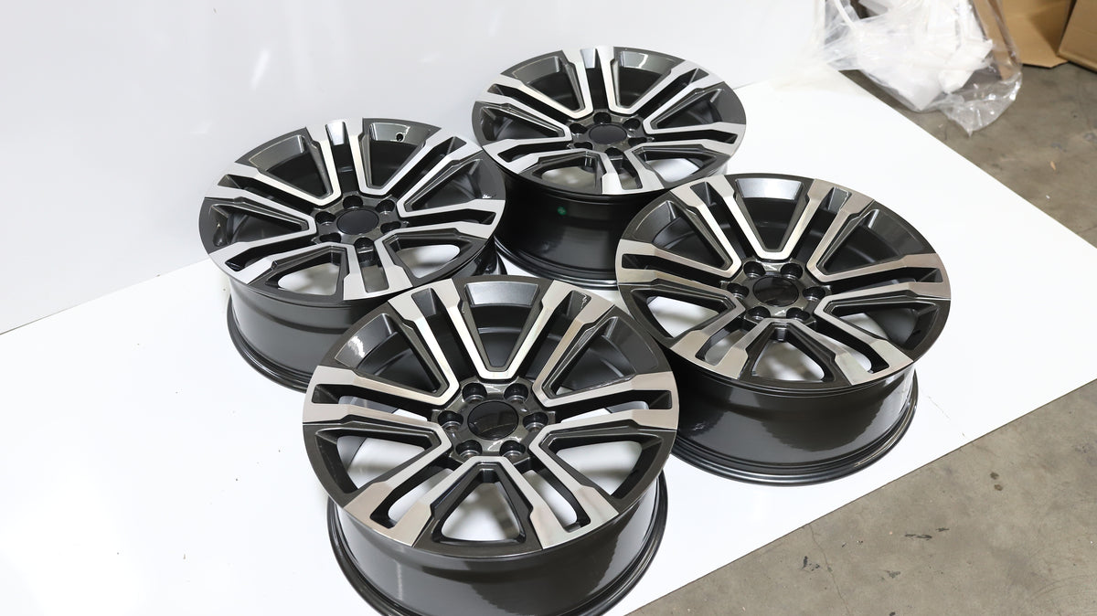 20" Matte Black Chevy Style Wheels Set of 4 20x9.0 +24 6x139.7