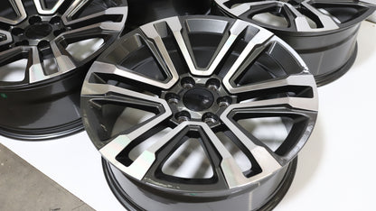 22" Matte Black Chevy Style Wheels Set of 4 22x9.0 +24 6x139.7
