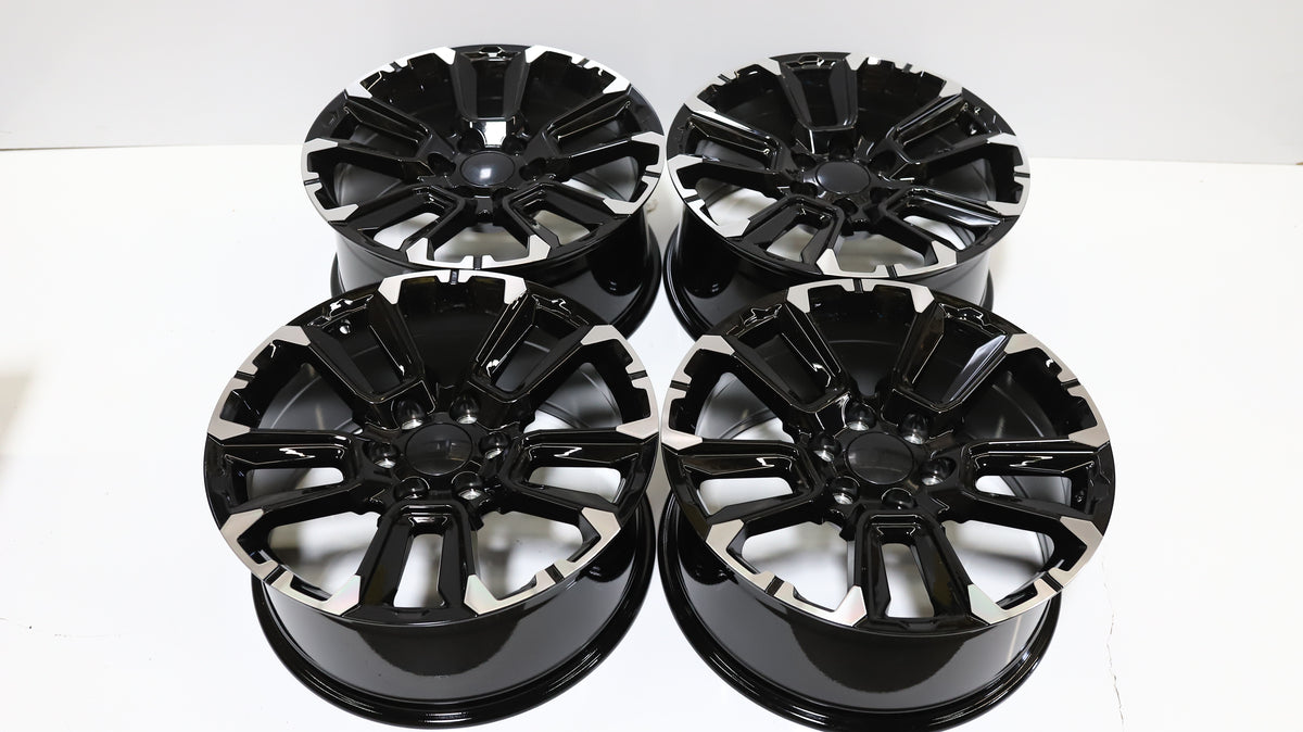 22" Matte Black GMC Style Wheels Set of 4 22x9.0 +28 6x139.7