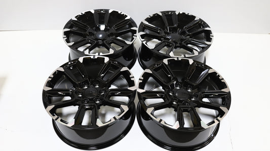 22" Matte Black GMC Style Wheels Set of 4 22x9.0 +28 6x139.7