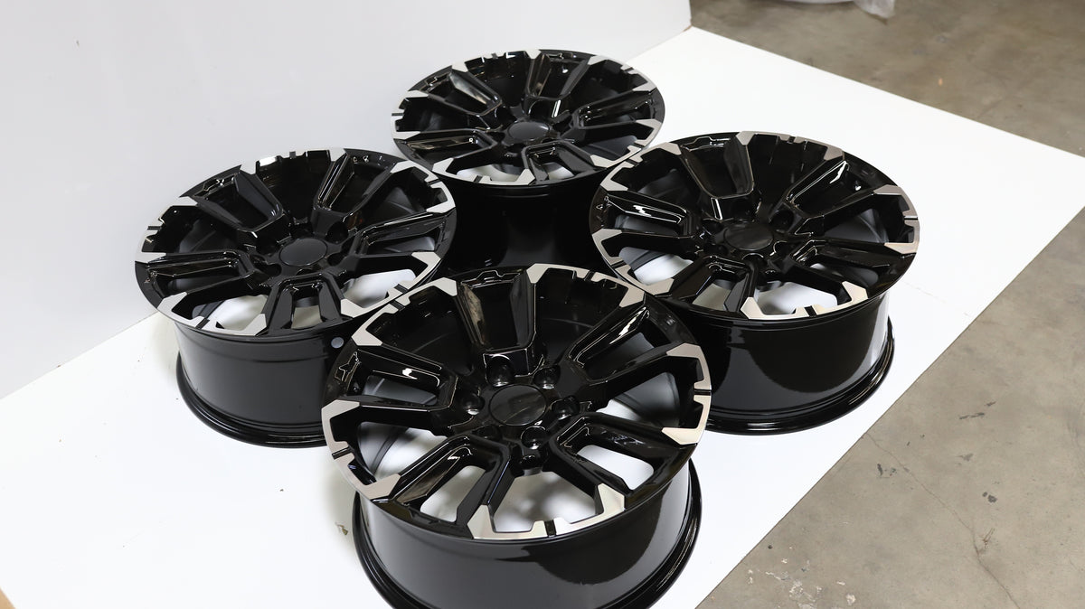 22" Matte Black GMC Style Wheels Set of 4 22x9.0 +28 6x139.7