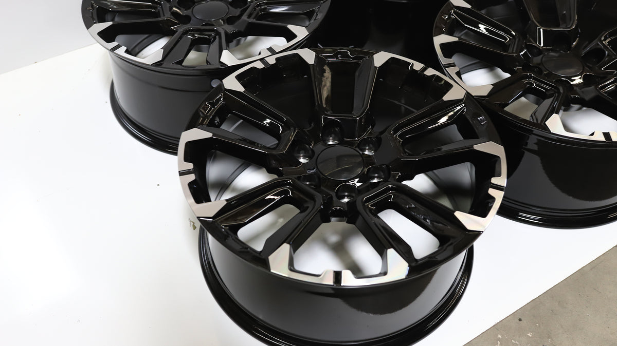 22" Matte Black GMC Style Wheels Set of 4 22x9.0 +28 6x139.7