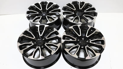 22" Black Machine Face GMC Style Wheels Set of 4 22x9.0 +28 6x139.7