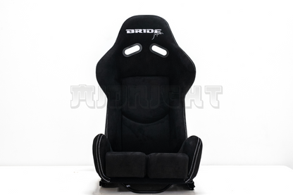 Bride Stradia II Style Black Alcantara Suede Reclinable Bucket Seat