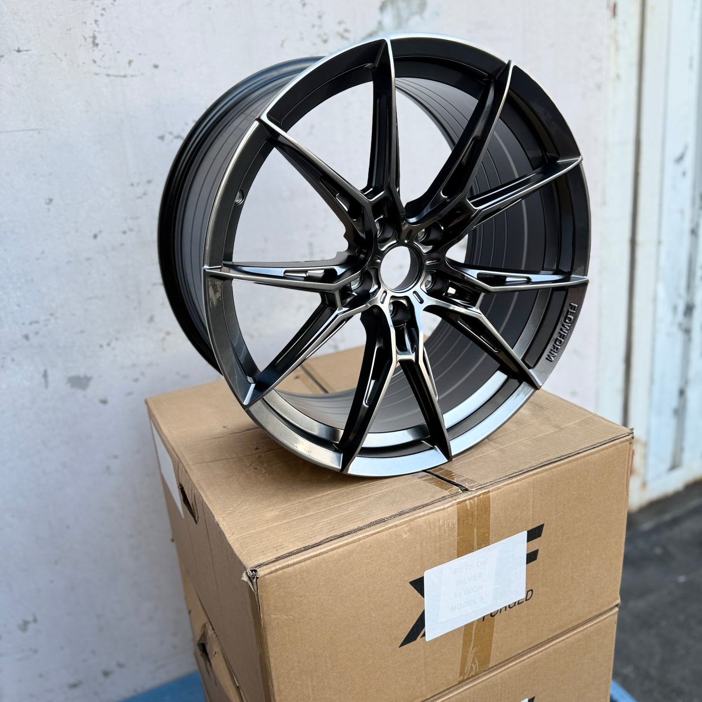 19" Hyper Black Vossen Style Wheels Rims 19x9.5 +38 5x114.3 CB73.1