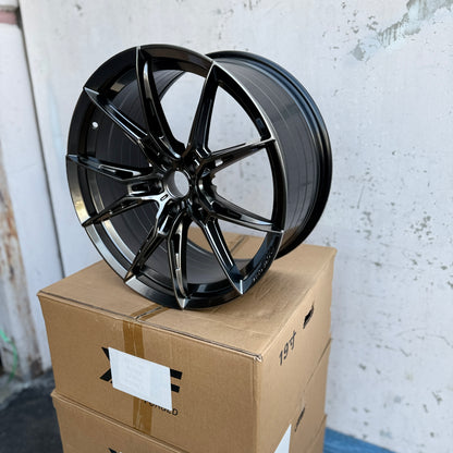 19" Hyper Black Vossen Style Wheels Rims 19x9.5 +38 5x114.3 CB73.1