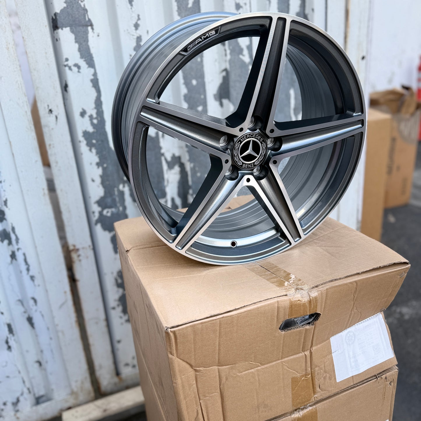 18" Gunmetal/Machined Mercedes Benz Style Wheels Rims 18x8.0 +38 5x112 CB66.6