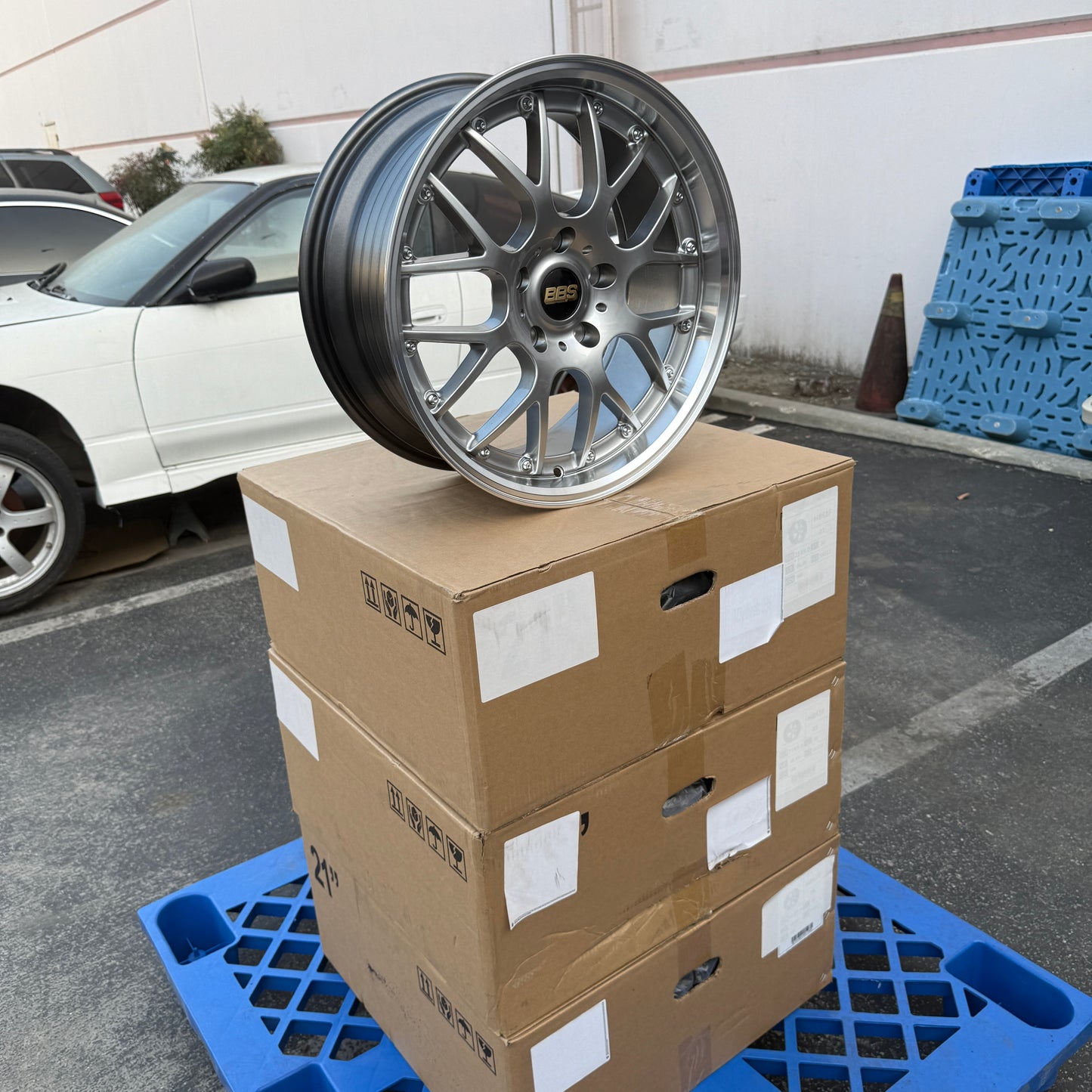 18" Gray/Machined BBS Style Wheels Rims 18x8.0 +35 5x120 CB72.6