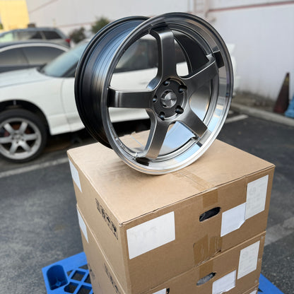 19" Hyper Black/Lip Advan GT Style Wheels Rims 19x8.5/9.5 +35/38 5x120 CB72.6
