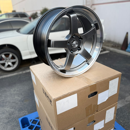 19" Hyper Black/Lip Advan GT Style Wheels Rims 19x8.5/9.5 +35/38 5x120 CB72.6