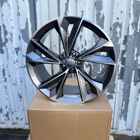 19" Gray/Machined Audi RS7 Style Wheels Rims 19x8.5 +35 5x112 CB66.6