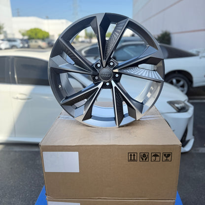 20" Gray/Machined Audi RS7 Style Wheels Rims 20x9.0 +35 5x112 CB66.6