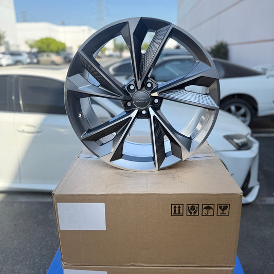 20" Gray/Machined Audi RS7 Style Wheels Rims 20x9.0 +35 5x112 CB66.6