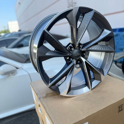 20" Gray/Machined Audi RS7 Style Wheels Rims 20x9.0 +35 5x112 CB66.6