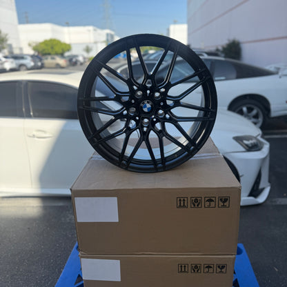 20" Gloss Black/Machined 1000M Style Wheels Rims 20x8.5/9.5 +35/40 5x120 CB72.6