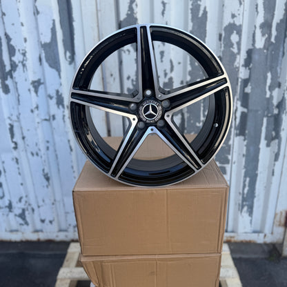 18" Gloss Black/Machined Mercedes Benz Style Wheels Rims 18x8.0 +38 5x112 CB66.6