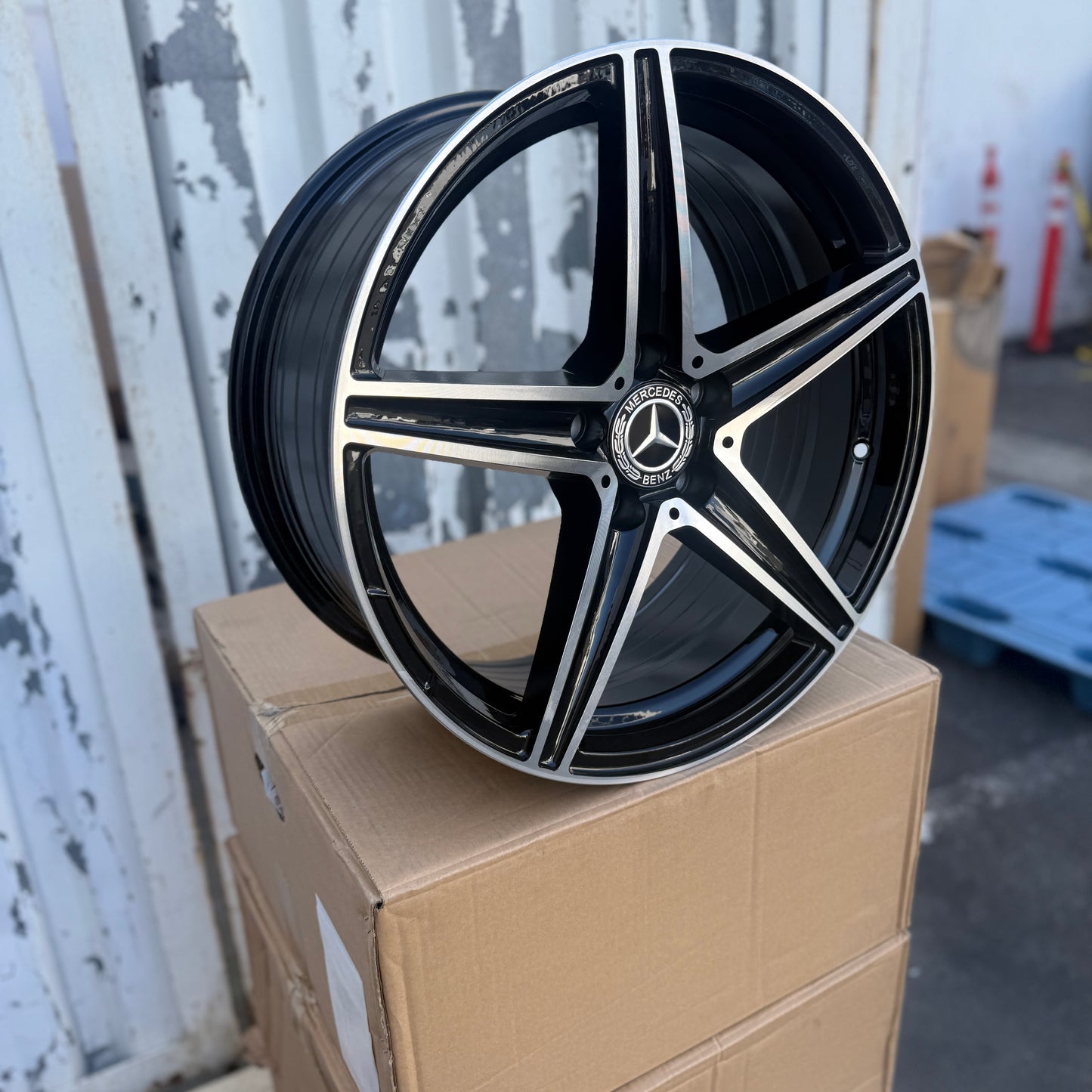 18" Gloss Black/Machined Mercedes Benz Style Wheels Rims 18x8.0 +38 5x112 CB66.6