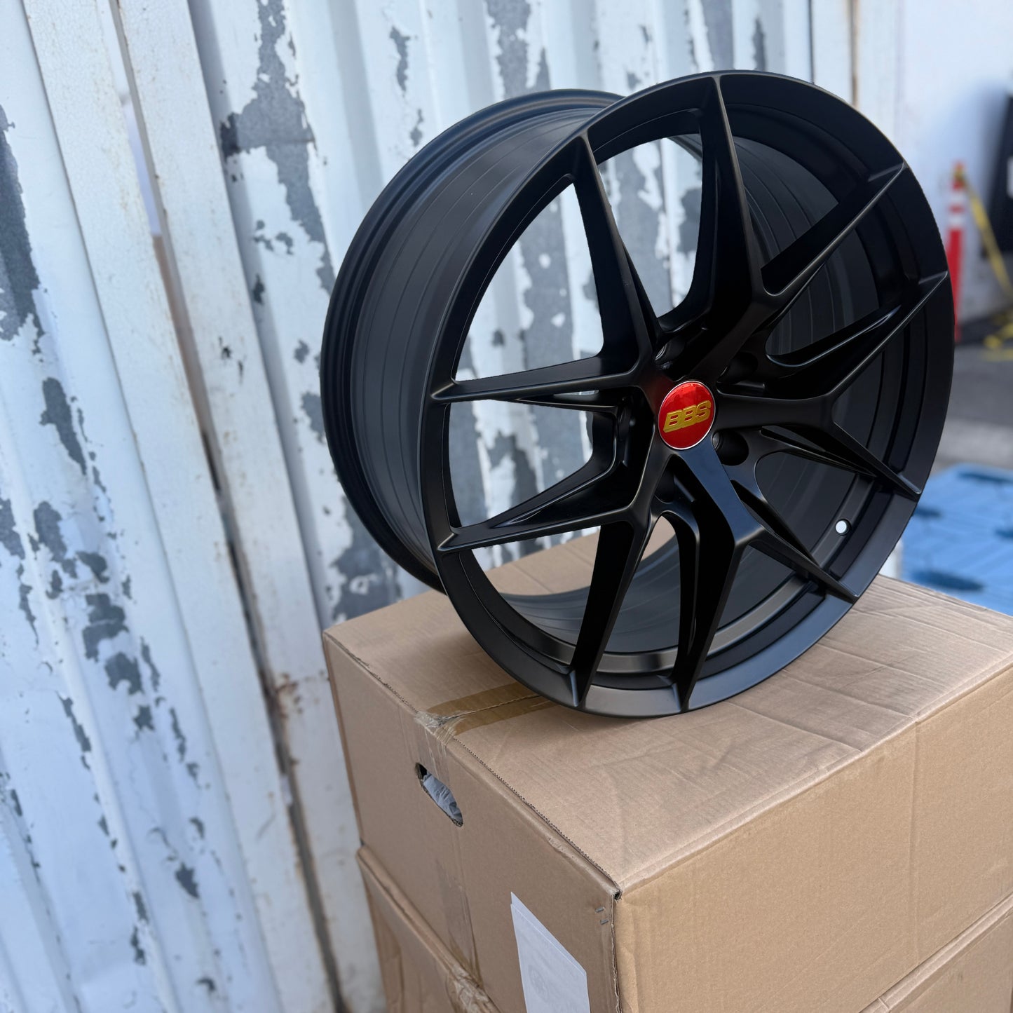19" Satin Black BBS Style Wheels Rims 19x8.5 +35 5x114.3 CB73.1