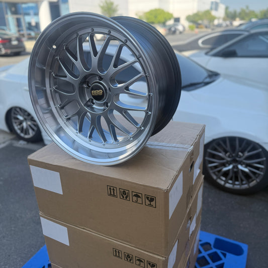 19" Gray/Machined BBS LM Style Wheels Rims 19x8.5/9.5 +35/38 5x120 CB72.6