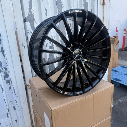 20" Gloss Black AMG Style Wheels Rims 20x8.5/9.0 +25/33 5x112 CB66.6